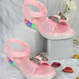 Freeplay Baby Girls Flat Sandals with Sparkly Bow Embellishments