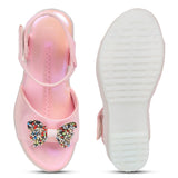 Freeplay Baby Girls Flat Sandals with Sparkly Bow Embellishments