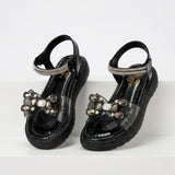 Freeplay Stone Embellished Party Wear Sandals with Transparent Strap & Velcro Closure
