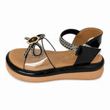 Freeplay Transparent Strap Stone Embellished Sandals With Velcro Closure