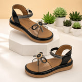 Freeplay Transparent Strap Stone Embellished Sandals With Velcro Closure