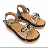Freeplay Transparent Strap Stone Embellished Sandals With Velcro Closure