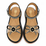 Freeplay Transparent Strap Stone Embellished Sandals With Velcro Closure