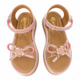 Freeplay Transparent Strap Stone Embellished Sandals With Velcro Closure