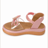 Freeplay Transparent Strap Stone Embellished Sandals With Velcro Closure