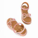 Freeplay Transparent Strap Stone Embellished Sandals With Velcro Closure