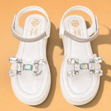 Freeplay Stone Embellished Party Wear Sandals with Transparent Strap & Velcro Closure