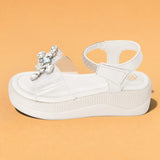 Freeplay Stone Embellished Party Wear Sandals with Transparent Strap & Velcro Closure