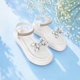 Freeplay Stone Embellished Party Wear Sandals with Transparent Strap & Velcro Closure