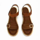 Freeplay Buckle-Embellished Elastic Slingback Wedge Heel Sandals
