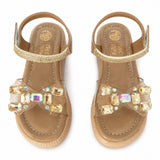 Freeplay Stone Embellished Party Wear Sandals with Transparent Strap & Velcro Closure