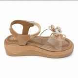 Freeplay Stone Embellished Party Wear Sandals with Transparent Strap & Velcro Closure