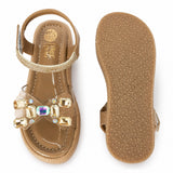 Freeplay Stone Embellished Party Wear Sandals with Transparent Strap & Velcro Closure