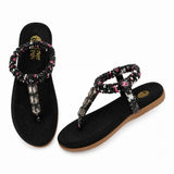 Freeplay Girls Stone Embellished Floral Print T-Strap Sandals