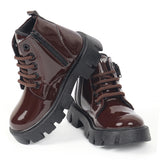 Freeplay Boys’ Glossy Lace-Up Boots