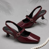 Freeplay Patent Finish Slingback Kitten Heel Pumps