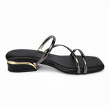 Freeplay Girls Metallic Strappy Slip-On Flats with Square Toe