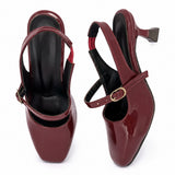 Freeplay Patent Finish Slingback Kitten Heel Pumps