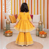 Freeplay Bandej Print Cotton Kurta & Sharara Set with Gota Patti Trim