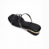 Freeplay Girls Metallic Strappy Slip-On Flats with Square Toe