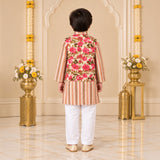 Freeplay Full Sleeves Floral Printed Kurta & Jacket with Pyjama Set & Button Closure