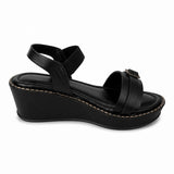 Freeplay Buckle-Embellished Elastic Slingback Wedge Heel Sandals