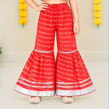 Freeplay Bandej Print Cotton Kurta & Sharara Set with Gota Patti Trim