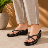 Freeplay Rhinestone Embellished Wedge Heel with Slip-On Closure