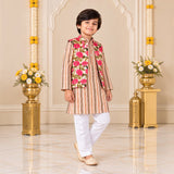 Freeplay Full Sleeves Floral Printed Kurta & Jacket with Pyjama Set & Button Closure