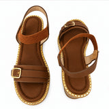 Freeplay Buckle-Embellished Elastic Slingback Wedge Heel Sandals