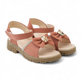 Freeplay Girls Flat Sandals with Elegant Bow Embellishment