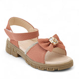 Freeplay Girls Flat Sandals with Elegant Bow Embellishment