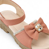 Freeplay Girls Flat Sandals with Elegant Bow Embellishment