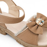 Freeplay Girls Flat Sandals with Elegant Bow Embellishment