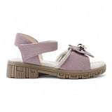 Freeplay Girls Flat Sandals with Elegant Bow Embellishment