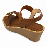 Freeplay Buckle-Embellished Elastic Slingback Wedge Heel Sandals