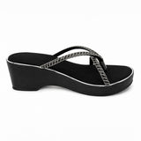 Freeplay Rhinestone Embellished Wedge Heel with Slip-On Closure