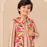 Freeplay Full Sleeves Floral Printed Kurta & Jacket with Pyjama Set & Button Closure