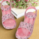 Freeplay Girls Floral Print Platform Sandals