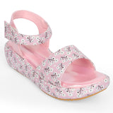 Freeplay Girls Floral Print Platform Sandals