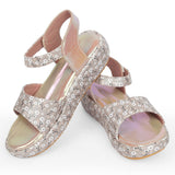 Freeplay Girls Floral Print Platform Sandals