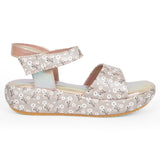Freeplay Girls Floral Print Platform Sandals