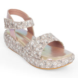 Freeplay Girls Floral Print Platform Sandals