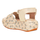 Freeplay Girls Floral Print Platform Sandals