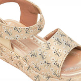 Freeplay Girls Floral Print Platform Sandals