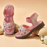 Freeplay Girls Flat Sandals with Teddy Embellishments