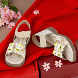 Freeplay Girls Flat Sandals with Teddy Embellishments
