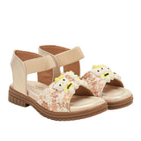 Freeplay Girls Flat Sandals with Teddy Embellishments