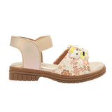 Freeplay Girls Flat Sandals with Teddy Embellishments