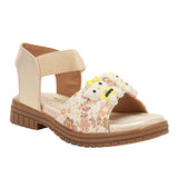 Freeplay Girls Flat Sandals with Teddy Embellishments